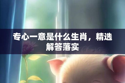 专心一意是什么生肖，精选解答落实