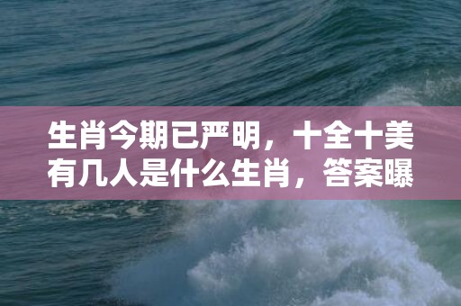 生肖今期已严明，十全十美有几人是什么生肖，答案曝光落实
