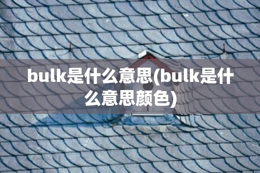 bulk是什么意思(bulk是什么意思颜色)