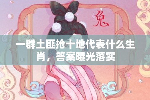 一群土匪抢十地代表什么生肖，答案曝光落实