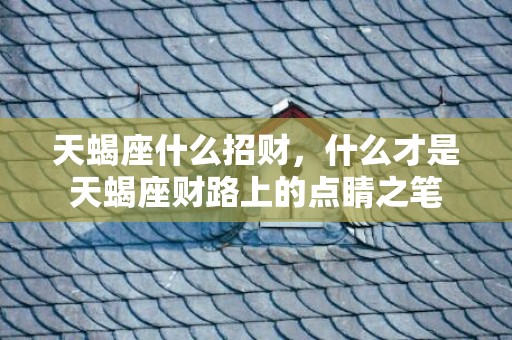 天蝎座什么招财，什么才是天蝎座财路上的点睛之笔