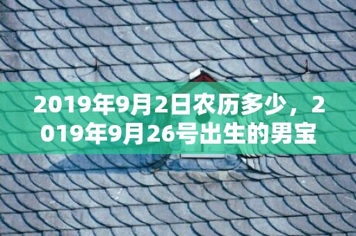 2019年9月2日农历多少，2019年9月26号出生的男宝宝五行缺土取名字注意事项