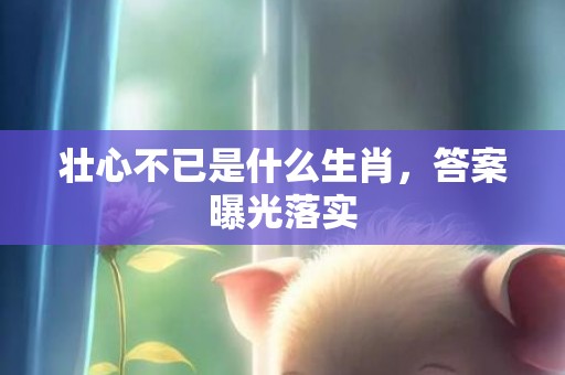 壮心不已是什么生肖，答案曝光落实