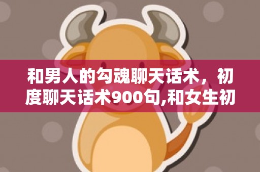 和男人的勾魂聊天话术，初度聊天话术900句,和女生初度聊天话术900句