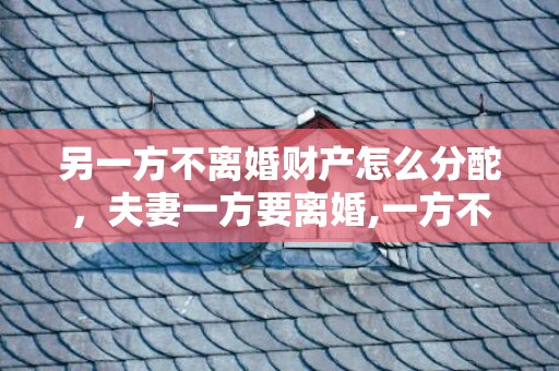 另一方不离婚财产怎么分酡，夫妻一方要离婚,一方不离,法院如何判？如果一方提出离婚,对方不离怎么办