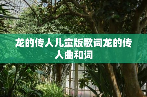 龙的传人儿童版歌词龙的传人曲和词