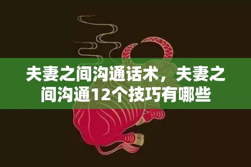 夫妻之间沟通话术，夫妻之间沟通12个技巧有哪些
