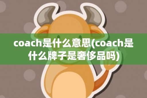 coach是什么意思(coach是什么牌子是奢侈品吗)