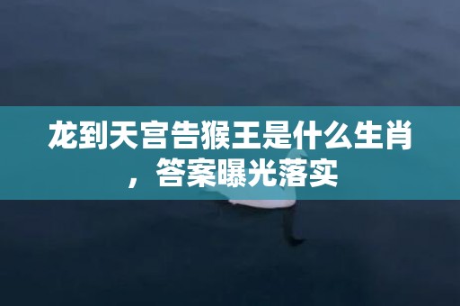 龙到天宫告猴王是什么生肖，答案曝光落实