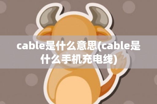 cable是什么意思(cable是什么手机充电线)