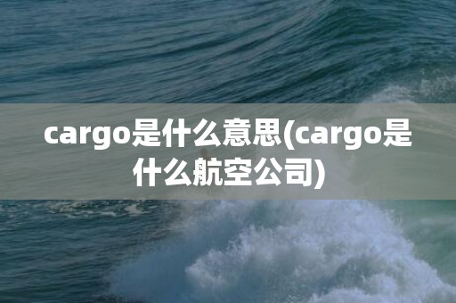 cargo是什么意思(cargo是什么航空公司)