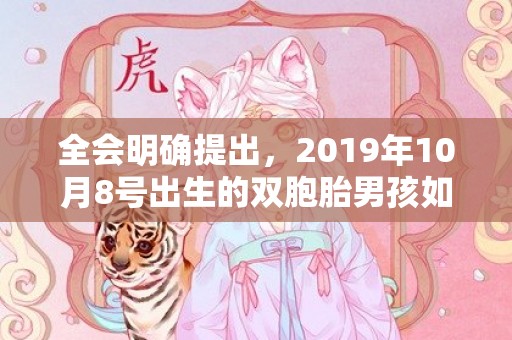 全会明确提出，2019年10月8号出生的双胞胎男孩如何起名，五行属什么