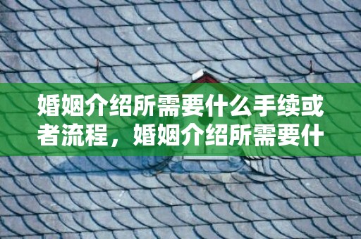婚姻介绍所需要什么手续或者流程，婚姻介绍所需要什么条件才能进入？开一个婚姻介绍所需要什么手续