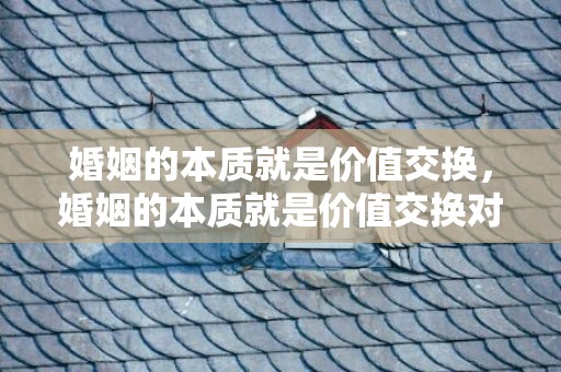 婚姻的本质就是价值交换，婚姻的本质就是价值交换对吗对吗对吗 婚姻生活的本质是什么