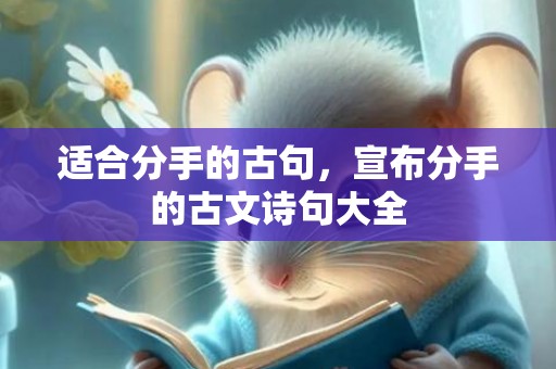 适合分手的古句，宣布分手的古文诗句大全