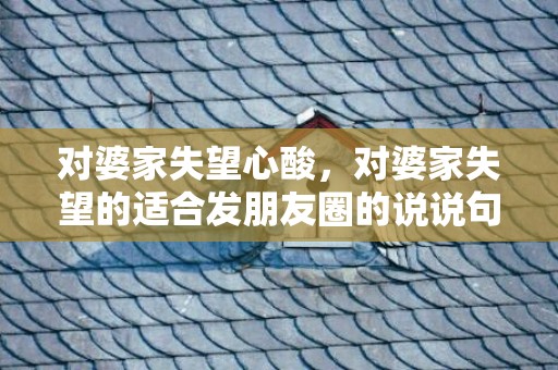 对婆家失望心酸，对婆家失望的适合发朋友圈的说说句子简短 看透婆家人的经典句子