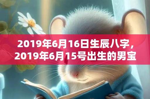 2019年6月16日生辰八字，2019年6月15号出生的男宝宝五行缺土要怎么样起名字