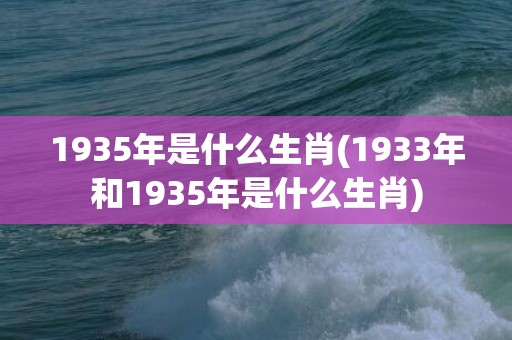 1935年是什么生肖(1933年和1935年是什么生肖)