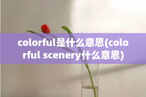 colorful是什么意思(colorful scenery什么意思)