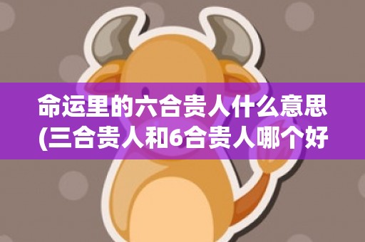 命运里的六合贵人什么意思(三合贵人和6合贵人哪个好)