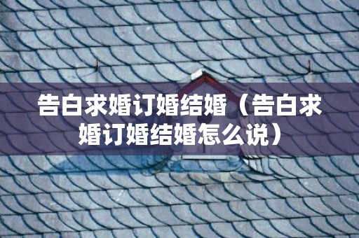告白求婚订婚结婚（告白求婚订婚结婚怎么说）