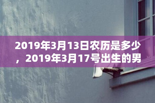 2019年3月13日农历是多少，2019年3月17号出生的男宝宝五行缺土要怎么样起名字