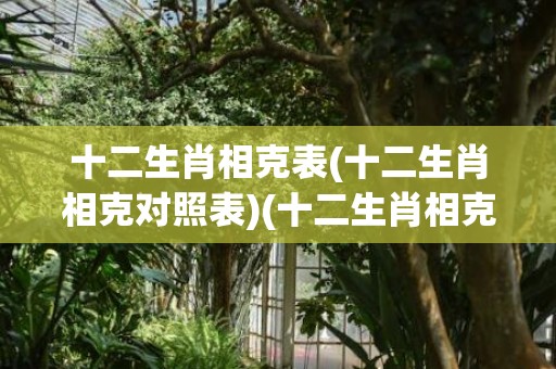 十二生肖相克表(十二生肖相克对照表)(十二生肖相克表口诀)