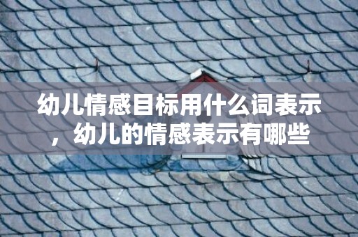 幼儿情感目标用什么词表示，幼儿的情感表示有哪些