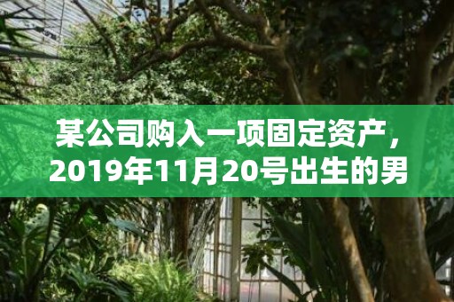 某公司购入一项固定资产，2019年11月20号出生的男孩怎么起名字，五行属什么