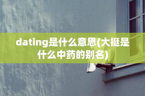 dating是什么意思(大挺是什么中药的别名)
