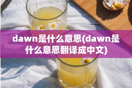 dawn是什么意思(dawn是什么意思翻译成中文)