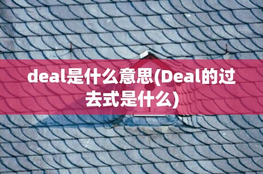 deal是什么意思(Deal的过去式是什么)