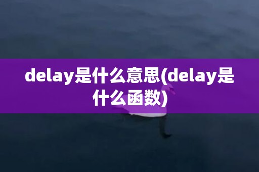 delay是什么意思(delay是什么函数)