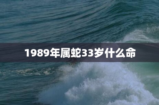 1989年属蛇33岁什么命
