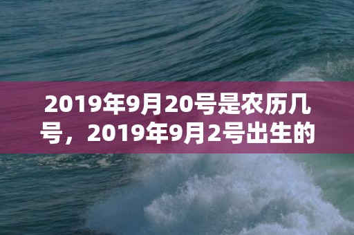 2019年9月20号是农历几号，2019年9月2号出生的男孩怎么起名字，五行属什么