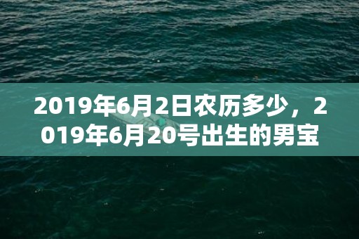 2019年6月2日农历多少，2019年6月20号出生的男宝宝五行缺金要怎么起名字