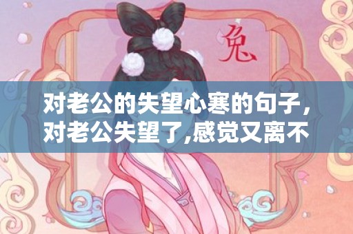 对老公的失望心寒的句子，对老公失望了,感觉又离不开,怎么办