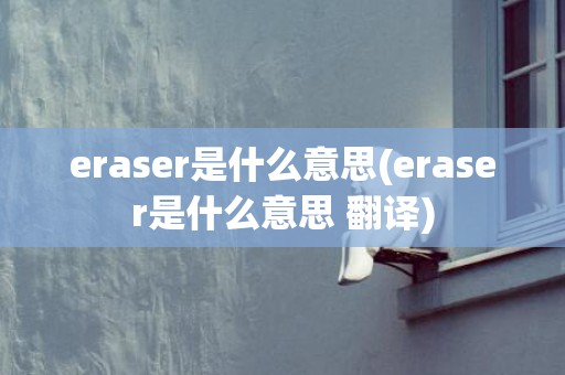 eraser是什么意思(eraser是什么意思 翻译)