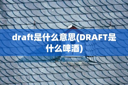 draft是什么意思(DRAFT是什么啤酒)