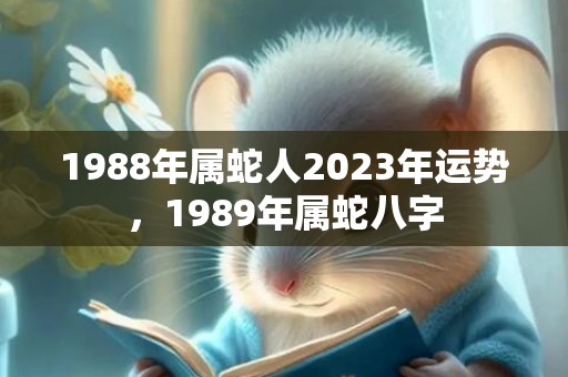 1988年属蛇人2023年运势，1989年属蛇八字
