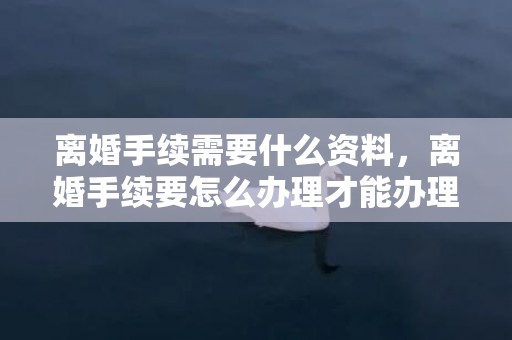 离婚手续需要什么资料，离婚手续要怎么办理才能办理离婚证 现在离婚需要什么手续