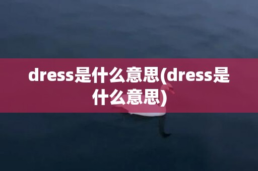dress是什么意思(dress是什么意思)