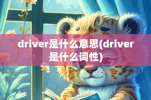 driver是什么意思(driver是什么词性)