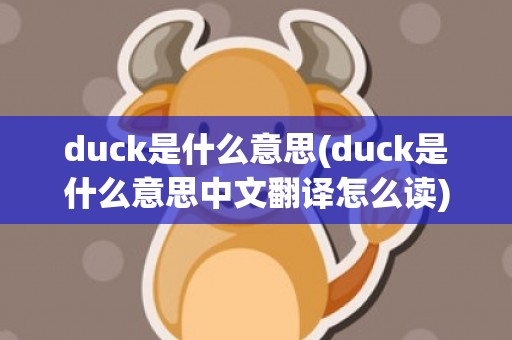 duck是什么意思(duck是什么意思中文翻译怎么读)