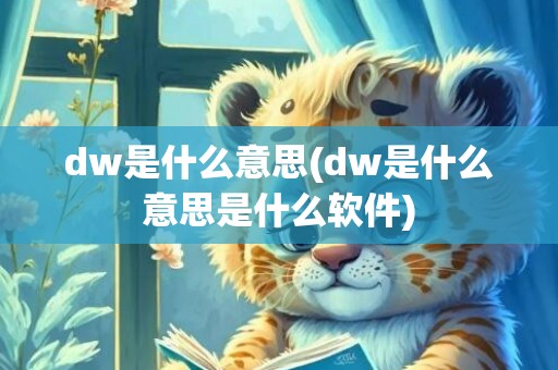 dw是什么意思(dw是什么意思是什么软件)