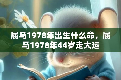 属马1978年出生什么命，属马1978年44岁走大运