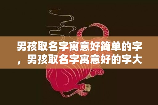 男孩取名字寓意好简单的字，男孩取名字寓意好的字大全，如何给宝宝起个好名字？