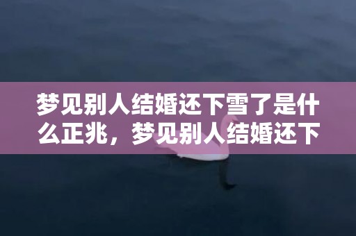 梦见别人结婚还下雪了是什么正兆，梦见别人结婚还下大雨