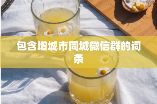 包含增城市同城微信群的词条