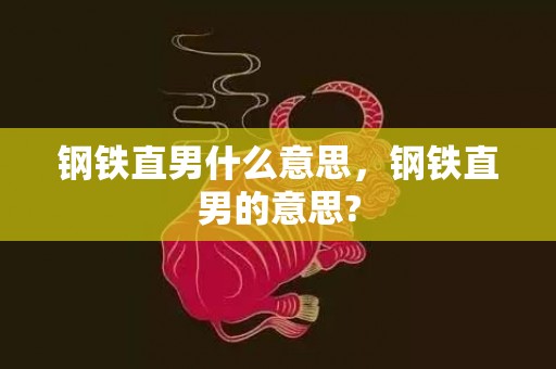 钢铁直男什么意思，钢铁直男的意思?